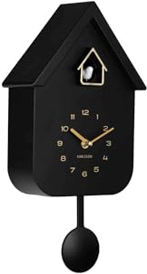 Karlsson Reloj de pared Solo Color Cuckoo – Negro – 6 x 21,5 x 41 cm