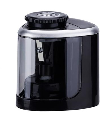 Elektrisk pennvässare Batteridriven Bärbar Manuell Snabb Pennvässare Lämplig för Klassrum, Kontor, Hemanvändning Passar Färgade Pennor och Sminkpennor (black)