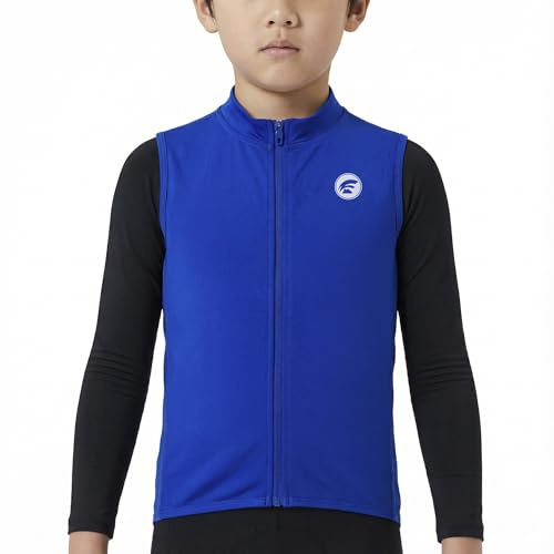 IAGUSOT Kids Softshell Vest Windproof Warm & Breathable, for Cycling, Running, Soccer, Equestrian, Golf, Kids Vest Boys (US, Numeric, 8, 9, Regular, BULE)