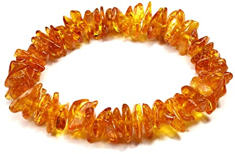 CrystalAge Armband med bärnsten chip
