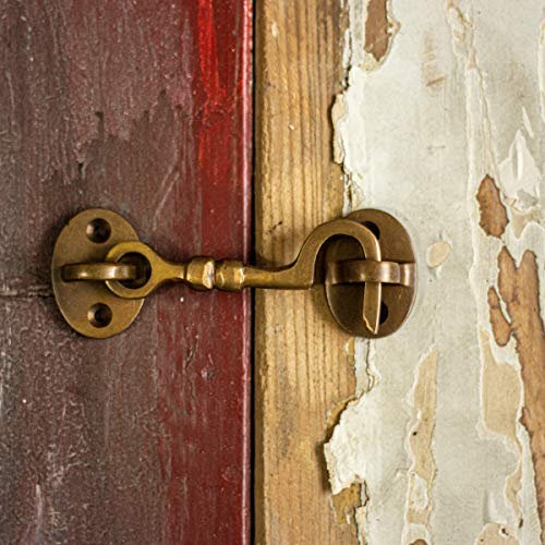 Antikas - Messing patinierter Sturmhaken - 7,5 cm