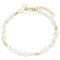 NOELANI Armband 925 Sterling Silber Damen Armschmuck, mit Süßwasserzuchtperle, 16+3 cm, Gold, Kommt in Schmuck Geschenk Box, 2031718