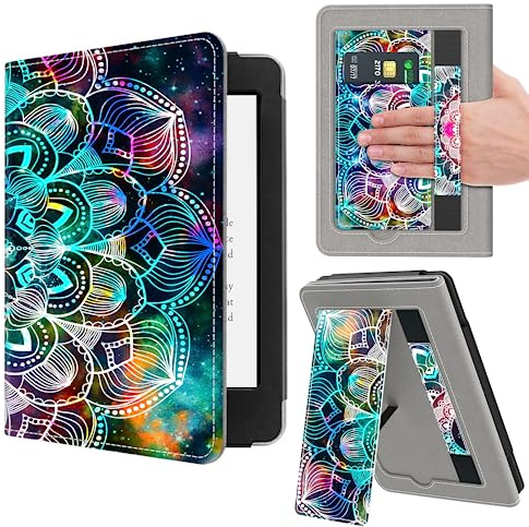 VORI Stand Case for 7/6.8 Kindle Paperwhite (12th/11th Generation-2024/2021) and Kindle Colorsoft Signature Edition, PU Leather Case Smart Protective Cover with Auto-Wake/Sleep, Mandala Floral