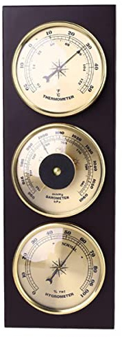 RUNLAIKEJI 3Pcs/Set Barometer Thermometer Hygrometer,Barometers for the home,Weather barometer,Weather Station with Wooden Frame,Suitable for living room, bedroom, hallway, garden