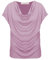 Van Der Rich ® - T-Shirt mit Wasserfallkragen Kurze Ärmel - Damen (Rosa, M)
