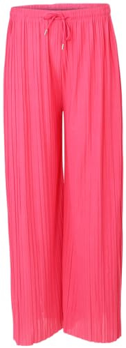 Malito - Pantalon plissé pour femme - Pantalon ample et fluide en mousseline de soie - Pantalon d'été long - Pantalon Marlène tendance 883