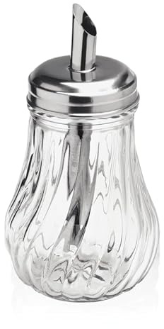 Playflip 50 x sockerdispenser 13 cm rostfritt stål glas sockerströare 120 ml