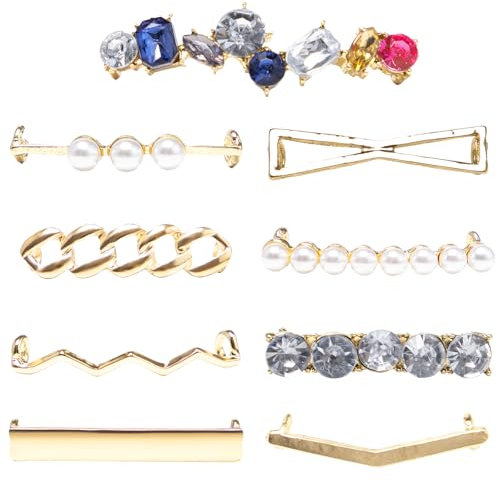 Bofanze 9 Estilos Clips de Zapato de Cristal Clips para Zapatos de Mujer Clips para zapatos de Boda Dijes de Zapatilla Accesorio Cordones Clips Decoraciones de Aleación,para Bodas y Fiestas