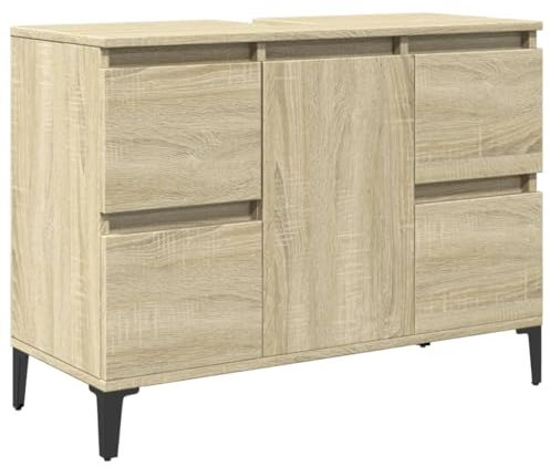 vidaXL Armario de Lavabo Madera contrachapada Roble Sonoma 80x33x60 cm