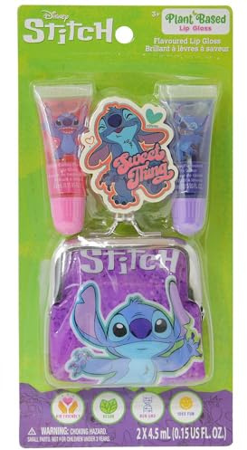 Disney Stitch Plant-Based Lip Gloss Set with Coin Purse