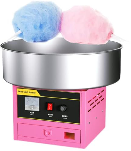 GAYAYAS Commercial Candy Floss Maker Cotton Candy Machine with Stainless Steel Tray, for Children Party Supplies Holiday Snacks Home Commercial Use,Pink