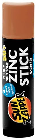 Sun Zapper Medium Skin Tone Original Zinc Stick SPF 50 + Zinc Oxide Mineral Sunblock Stick for Face - Tinted Sunblock for Legends with Darker Skin Tones, Made in Australia