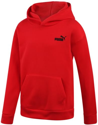 PUMA Jungen-Kapuzenpullover – weiches Fleece, atmungsaktiv, Sweatshirt – leichte Performance-Hoodies für Jungen (Größen 36-48), Rot/Ausflug, einfarbig (Getaway Solids), 14-16