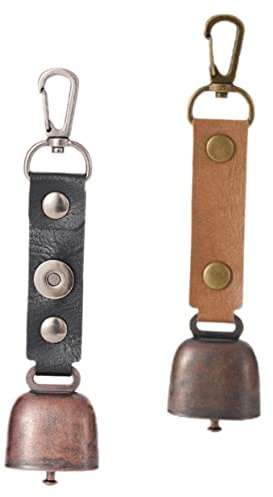 Kisangel 2 Stück Outdoor Haustierglocken Alarmglocke für Wandern Camping Metall Glockenanhänger mit Lauter Klang Retro Glocke zur Rucksackbefestigung und Tiermarkierung