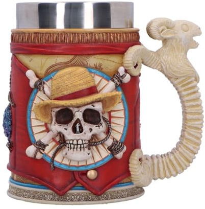 Nemesis Now One Piece Luffy Tankard Officially Licensed Collectible Mug with Stainless Steel Insert 16 Ounce