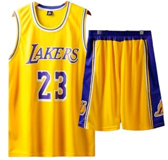 Aufgehen Basketball Trikot Kinder 2 Stücke,Erwachsene Basketball Jersey,Sleeveless Basketball Trikot, Jungen Trikot Basketball (Gelb, Kinder-2XL)