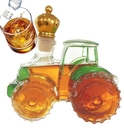 Wusideday Decantadores De Alcohol - Contenedor De Tractor | Decantador De Tequila De Para Licor,Para Decoración Del Hogar Bourbon Vino Vodka Brandy Bar Hombre Papá Cumpleaños Navidad Fiesta