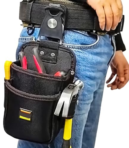 laxreheye Tool Belt for the Hip - Quick Release Tool Holder Waist Bag Pliers Hammer Carrier for Machine Maintenance Bauhaus Decoration Woodworks Electrical Repairs