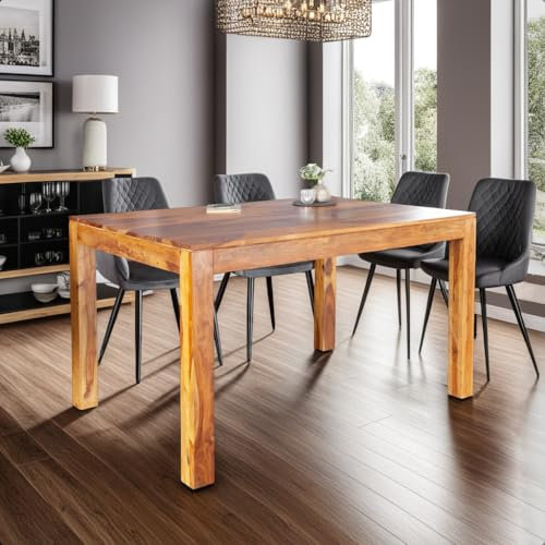 cagü: Design Esstisch SATNA aus Sheesham massiv Holz 120cm x 70cm Küchentisch
