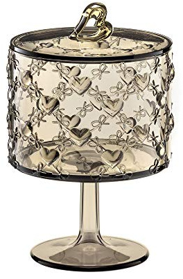 Guzzini Alzata Piccola con Coperchio Love, Sabbia, Ø11 x h16.7 cm