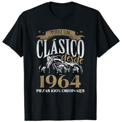 Nacido en 1964 - 60 Años Cumpleaños Moto Biker Hombre Motero Camiseta