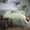 Fusion Matteo Leaf Duvet Cover, Single Size (135 x 200cm), Reversible Design, White & Green, Sage Bedding, Matteo Collection