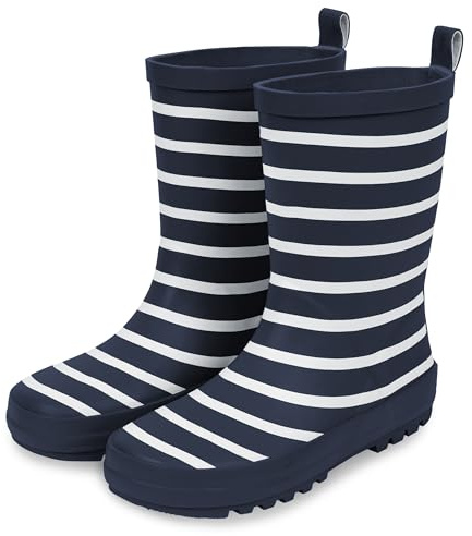 Lakeland Active Children's Pooley Striped Wellington Boots - Navy - 10 Child UK