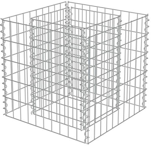 XIAOGUANG Gabbione Letto Rialzato, Gabbione Fioriera, Gabbione Pietra Cestino, Recinto Giardino, Gabbione Letto Rialzato in Acciaio Zincato 50x50x50 cm