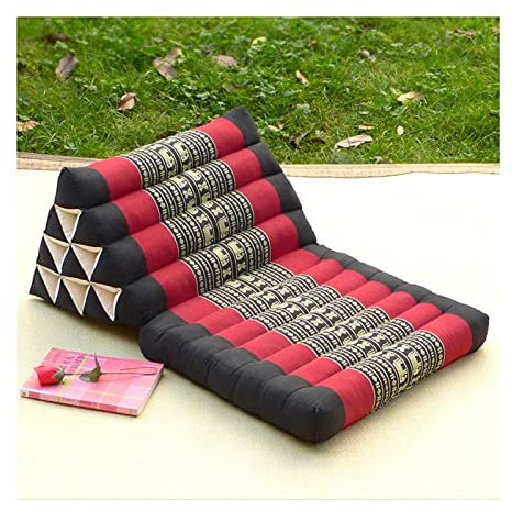 Cuscino Schienale Letto Cuscino Tailandese Triangolare Cuscino Sedile Pieghevole per Guardare la TV e Leggere Imbottitura Kapok Naturale Solida e Resistente, 8 Colori (Color : B, Size : 73x50x30cm)
