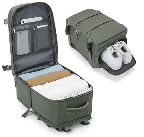 BJLFS Borse da Cabina per Ryanair 40x30x20 Bagaglio a Mano 40x20x25 Zaino da Viaggio Impermeabile Donna Zaino Easyjet 45x36x20 Zaini Wizzair con Porta Scarpe Borsa per Computer da Lavoro