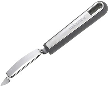Wiltshire Aspire Peeler, Stainless Steel, Potato, Fruit & Vegetable Swivel Peeler, Anti-Slip Soft Touch Handle, Grey & Silver, 21x2.5x2.5cm