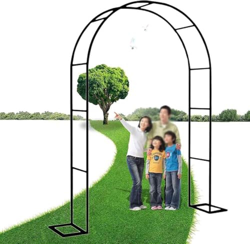 MISKYN Arco for Plantas De Metal for Rosal Trepador, Marco De Soporte De Jardín con Base, Arco Jardin Exterior, Negro 140X230cm 180X230cm 300X230cm,Verde,W3.5M*H2.2M