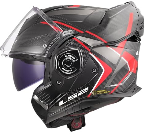 LS2, Modularer Motorradhelm ADVANT X CARBON FUTURE II Gloss Red, XXL