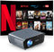 Beamer 4K mit Google TV, 1900 ANSI Heimkino Smart Beamer Tageslicht Tauglich mit ToF CMOS Laser Autofokus, Dolby Audio, HDR, NFC, WiFi, Bluetooth, LED Video Projektor für Deckenmontage Helle Räume