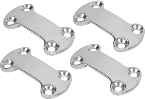 Marine Pad Eye Plate Tie Down Pad Eye Tie Down Deck Plate 4Pcs 25mm 304 Stainless Steel Belt Cam Buckle Plate 5 8mm Holes Sailing Boat Deck Rigging Lashing Marine Boat Accessories
