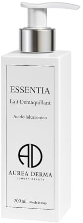 Latte detergente Viso Idratante con Acido Ialuronico – Struccante Anti-Age per Tutti i Tipi di Pelle – Rimuove Trucco e Impurità, Lascia la Pelle Morbida e Luminosa – ESSENTIA AUREA DERMA – 200 ml