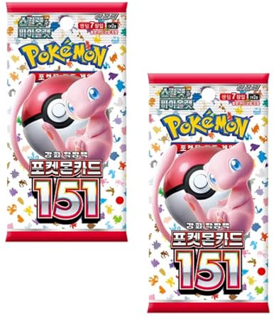 2X 151 Booster Pack (sv2A) – Koreanisch | Je 7 Karten pro Pack | Karmesin & Purpur Subset