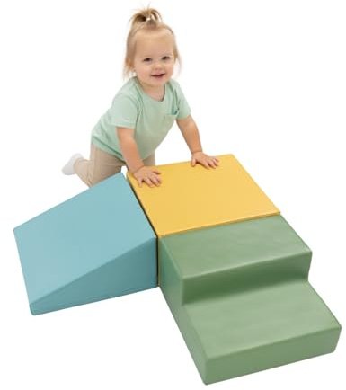 IGLU Soft Play - Lote de 3 Bloques de Espuma motricidad para bebé de Flexiones Gigantes de Espuma (Pastel Sea)
