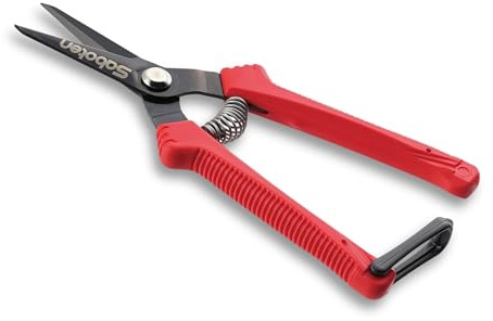 Saboten SD-8 Japanese Micro Tip Harvesting Snips, Ultra-Light 2.3 oz (65g) Pruning Scissors for Herbs, Flowers & Vegetables, HRC60 Blade Steel, Spring Action + Safety Lock, Made in Japan