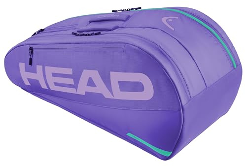 HEAD Tour Racquet Bag M (6R) Tennis Bag - Holds Up to 6 Racquets, CCT+ Climate Control Technology, 2 Main Compartments, Shoe Pocket & Backpack Carry System, Purple