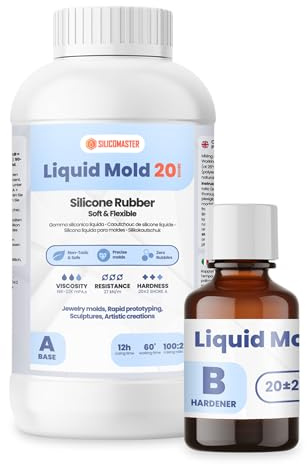 Resin Pro ® Liquid Mold: Gomma Siliconica Liquida (1,05kg) per La Creazione di Stampi per Epossidiche, Poliuretaniche, Cera, Sapone, Gesso, Cemento - Durezza 20 Shores - 100% Made in Italy
