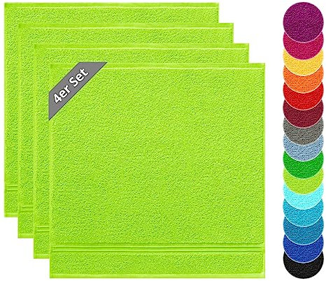 Lashuma 4er Set kleine Küchenhandtücher 50x50 cm, Linz Küchentücher für Hände Grün