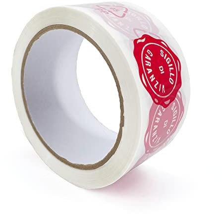 IMBALLAGGI 2000 - Nastro Adesivo Pacchi Bianco + Sigillo di Garanzia in Polipropilene, 6Pz 5cm x 66mt x 76 mm, Nastro Imballaggio per Spedizioni e Trasporto, Resistente, Durevole a Strappo Silenzioso