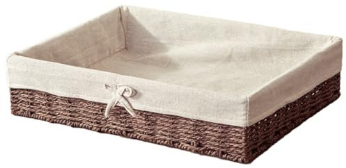 Corbeille à pain en osier vintage imitation rotin tressé bacs rectangulaires pour le bureau