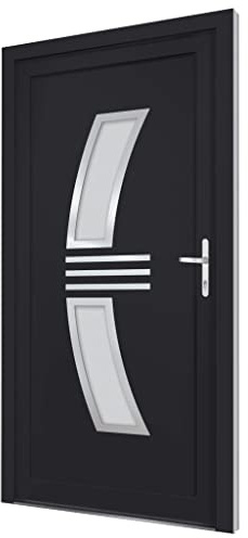 vidaXL Porta Ingresso Antracite 108x208 cm in PVC, porta, porta di ingresso, porta d'ingresso in PVC, porta entrata, porta in PVC, porte, porte in PVC