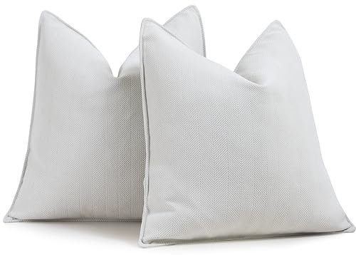 ZWJD Creme Kissenbezug 40x40 2er Set Chenille Kissenbezüge Sofakissen Kissenhüllen mit elegantem Design, weiche und luxuriöse dekorative Dekokissen für Couch, Bett und Heimdekoration
