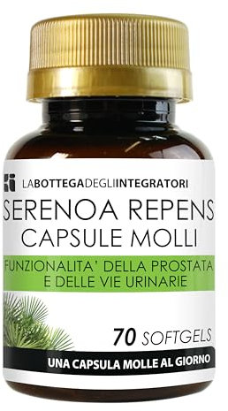 SERENOA REPENS 70 GÉLULES | AVEC 320 MG D'HUILE STANDARDISÉE À 90% | CAPSULES MOLLES POUR LA PROSTATE ET LES VOIES URINAIRES | 1 CAPSULE MOLLE PAR JOUR