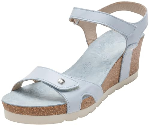 Panama Jack Sandalias Julia Wedge para mujer, Azul Claro B66, 38 EU