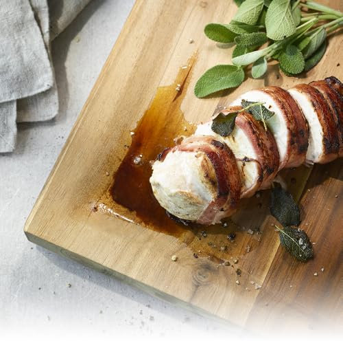 KESPER | Planche à découper et à découper avec 4 pieds antidérapants, Matériel: bois d'acacia, Dimensions: 38 x 28 x 2 cm, Couleur: Marron, Naturel | 28702