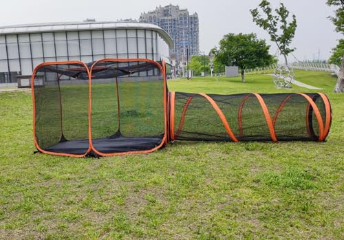 2-in-1 Haustier-Tunnelzelt für Katzen und Hunde, faltbar, für den Außenbereich, Pop-Up-Haustier-Laufstall, Käfigzäune, Haus (Stile 2)